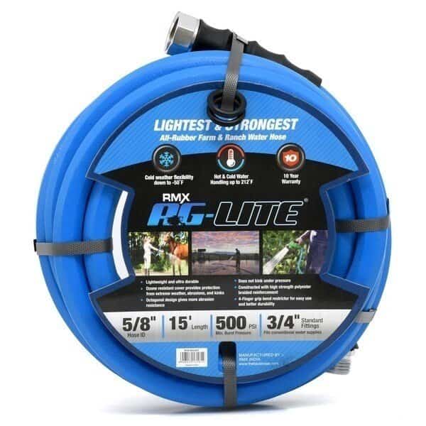 Ag-Lite 5/8"x15ft Rubber Water Hose, BSA