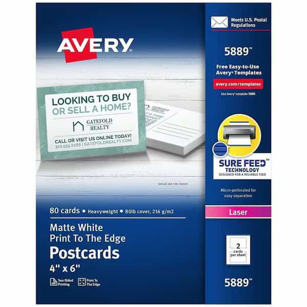 Postcards, Uncoated, Two-Sided Pri, PK80