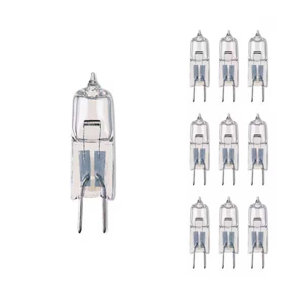 Pack of 10 Halogen Mini T3 JC Bi-Pin Base G4 Light Bulbs, 20 Watt, Clear, 10PK