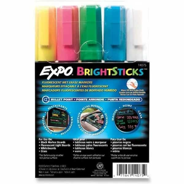Bright Sticks, Medium Bullet Tip, Assorted Colors, PK5