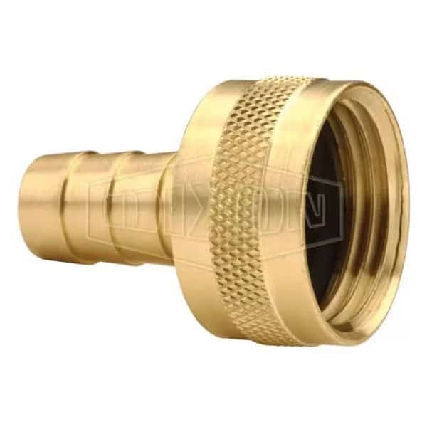 Short Shank Coupling with Round Nut, 5/8 in x 3/4-11-1/2 Nominal, Hose Barb x FGHT End Style, 1.63 i
