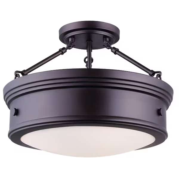 Semi-Flush Mount, 3 Light, 100W, 15x12"