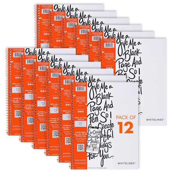 Case of Whitelines Spiral Wirebound Graph Ruled Notebooks, Gray Paper, 11" x 8.5" 70 Sheets, PK12