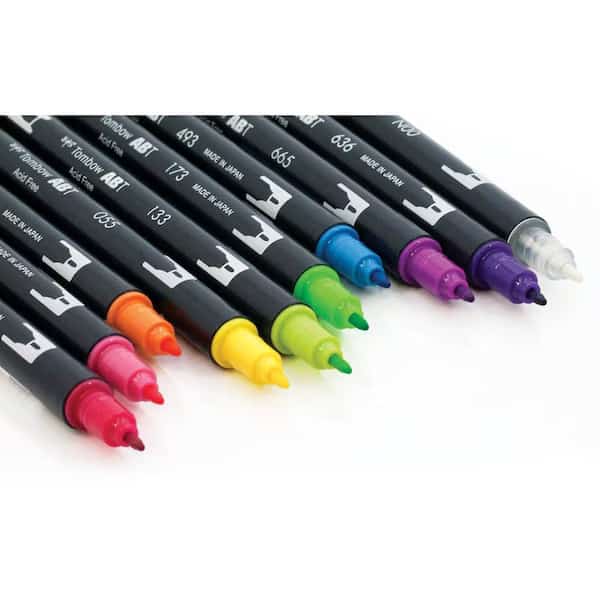 Dual Brush Art Pen 10piece Set  Bright Colors, Assorted