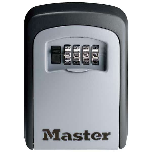 Lock Box, Surface, Height 4 1/2 in, Metal, Black, Key Capacity 5, Includes Mounting Hardware