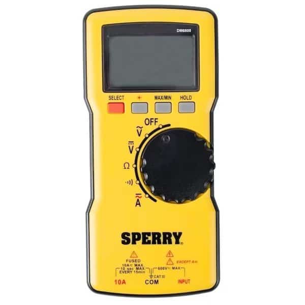 Sperry Instruments DM6800 Digital Multimeter, Battery, LCD Display, 1999 Count