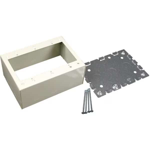 GFCI Three Gang Box Fitting, Ivory, Steel