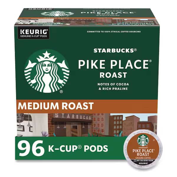 Coffee, Pike Place Roast, K-Cup, Coffee, 4.24 lbs, 96 PK
