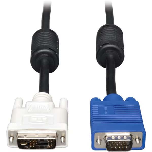 DVI to VGA Cable, RGB, DVI-A, HD15 M/M, 3ft