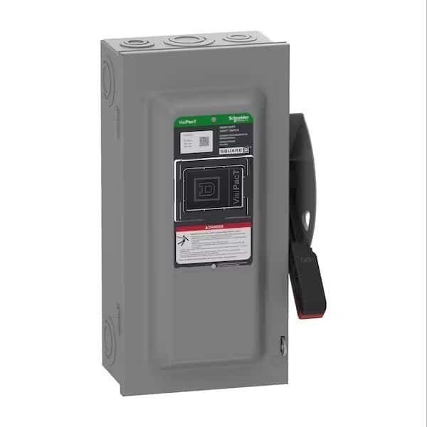 Fusible Safety Switch, 600V AC/DC, 3 pole, SCHNEIDER ELECTRIC, Mfr# VH362N