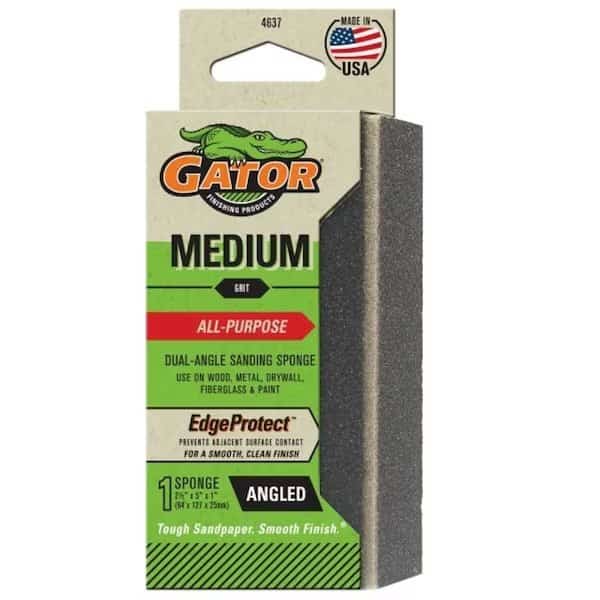 4637 Sanding Sponge, 5 in L, 212 in W, Medium, Aluminum Oxide Abrasive