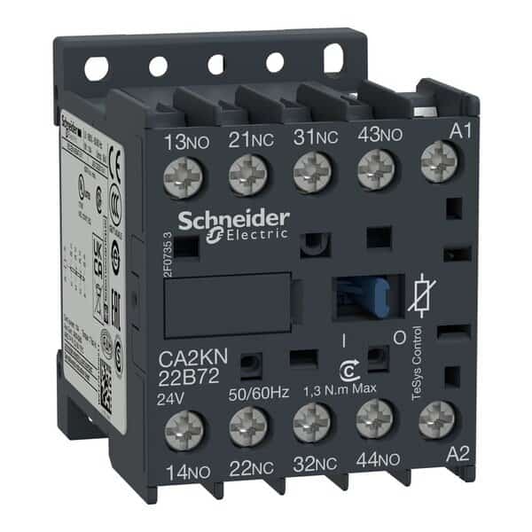 Control Relay 600Vac 10Amp Iec +Options, SCHNEIDER ELECTRIC, Mfr# CA2KN22G72