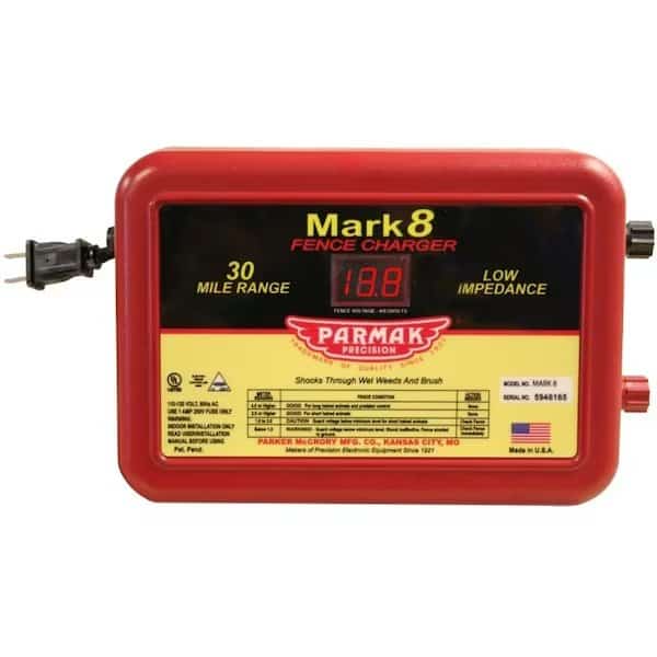Parmak MARK 8/7 Electric Fence Charger, 110/120 V, 1.1 to 4.9 J