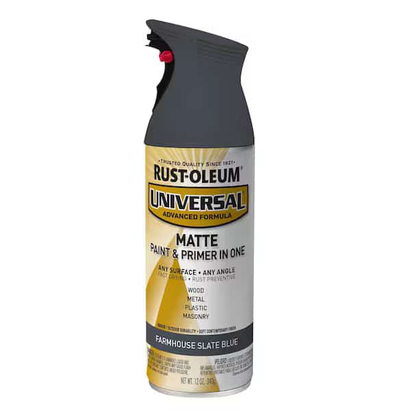 Spray Paint, Farmhouse Slate Blue, Matte, Solvent, 12 oz