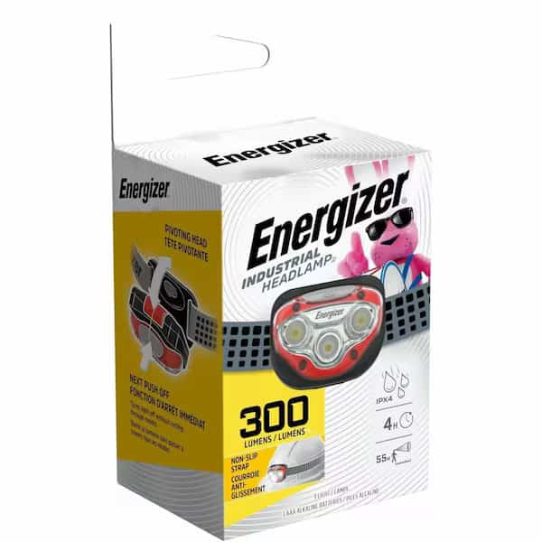 Headlamp, LED, 4 Modes, 300 Lumens, Red