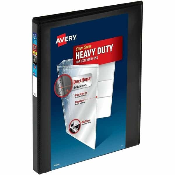 reg HeavyDuty View Binders, 05 Slant Rings, 12 Black Binders, Black, 12PK