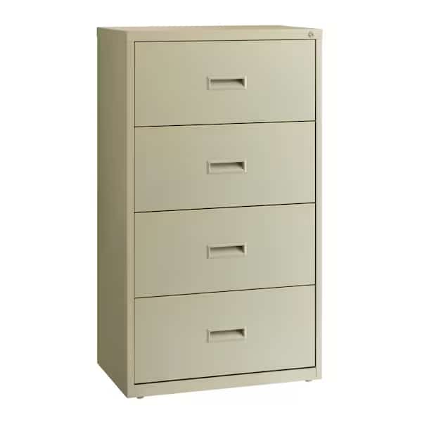 30" W 4 Drawer Lateral File Cabinet, Putty, A4/Legal/Letter