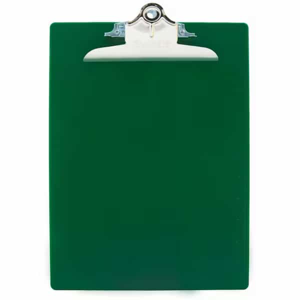 Saunders Recycled Plastic Clipboard with Antimicrobial Protection, 8-1/2" x 12", Green