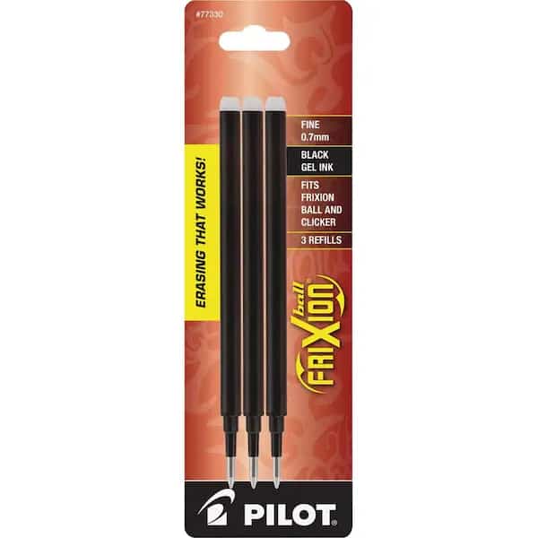 Refill, Erasable Gel Ink Pen, Black, PK3