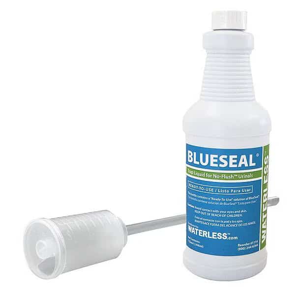 Waterless Urinal Sealant, Ready To Use, 1 qt, Liquid, Blue, WATERLESS NO-FLUSH URINAL, Mfr# 1114
