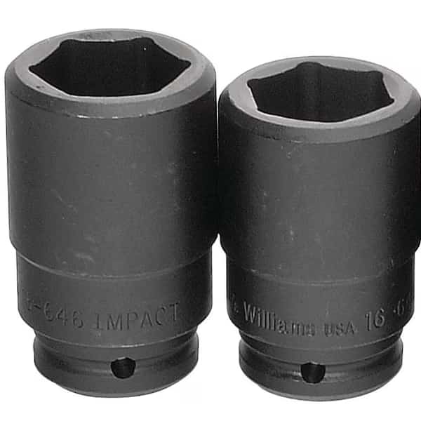 3/4" Drive Impact Socket Black Industrial, Deep 3/4" D, 6Pt 7/8
