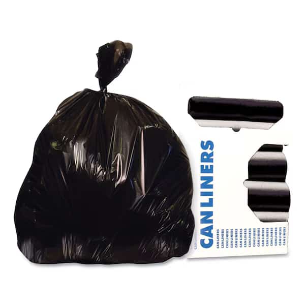 10 gal Trash Bags, 24 in x 23 in, Premium, 0.55 mil, Black, 500 PK