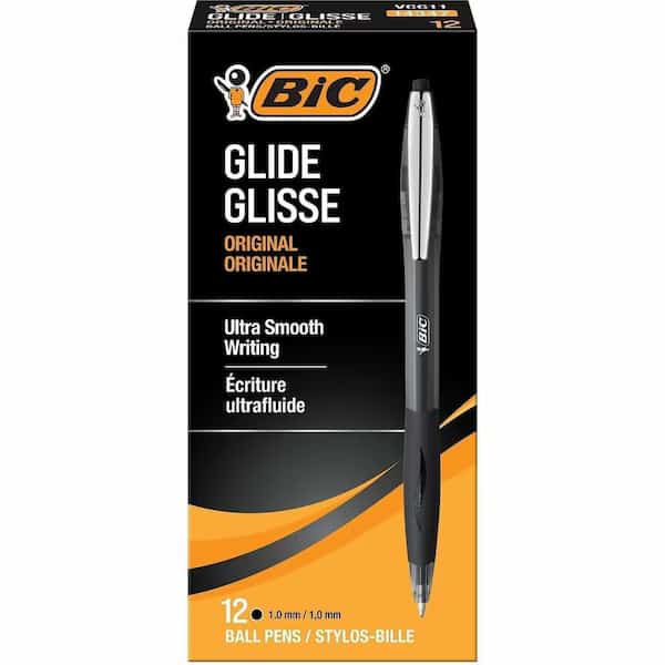 Bic Atlantis Ballpoint Retractable Pen, Medium, Black Barrel/Ink, Dozen