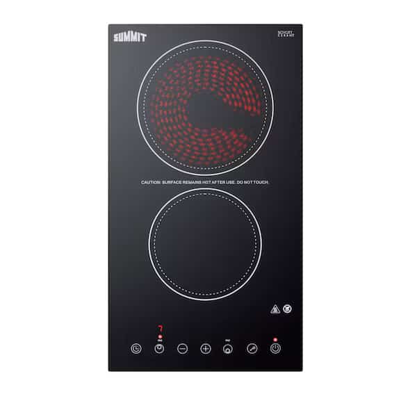 12" Wide 230V 2-Burner Radiant Cooktop