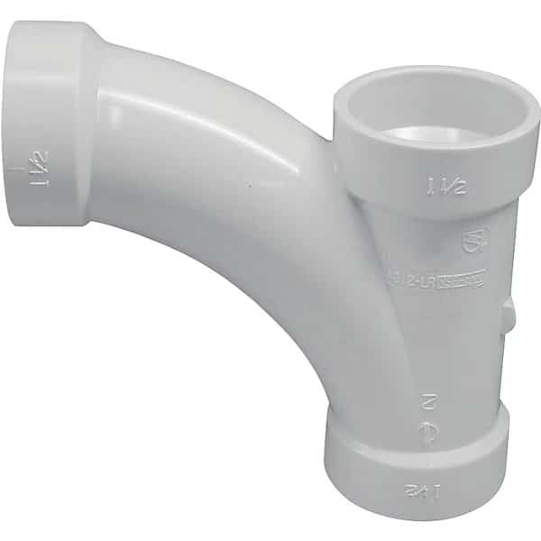 CANPLAS Combination Tee Pipe Wye, 2 in, Hub, PVC, White, SCH 40 Schedule