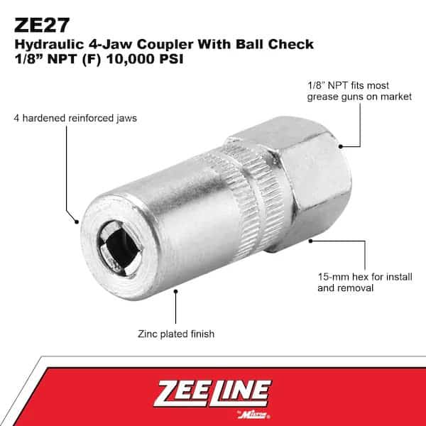 Hydraulic 4Jaw Coupler wBall Check, 18 NPT, 6, 00 PSI