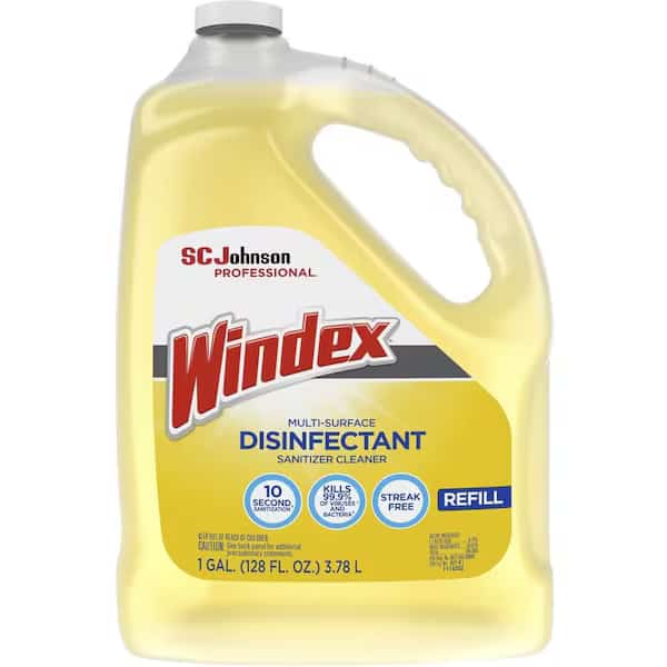 Multi-Surface Disinfectant Sanitizer Cleaner, 128 fl oz (4 quart) Bottle, Yellow, 4 PK