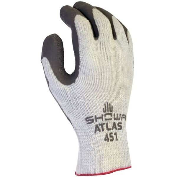 ThermaFit Ergonomic Work Gloves, Unisex, L, 9 in L, Knit Wrist Cuff, Rubber, Dark Gray