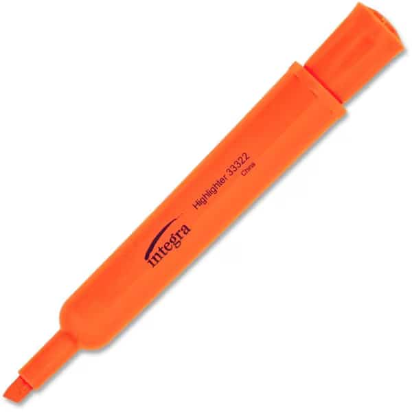 Chisel Tip Desk Highlighter - Fluorescent Orange