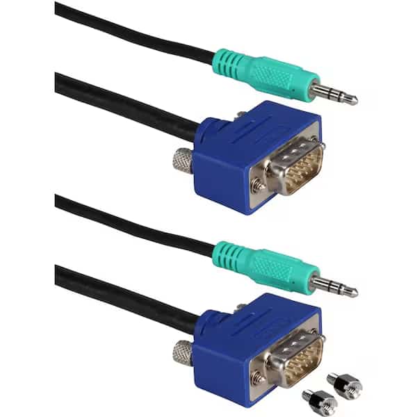 25' High Performance Ultrathin Vga/Qxga Hdtv/Hd15 Cable With Audio, Qvs, Mfr#: CC388MA-25