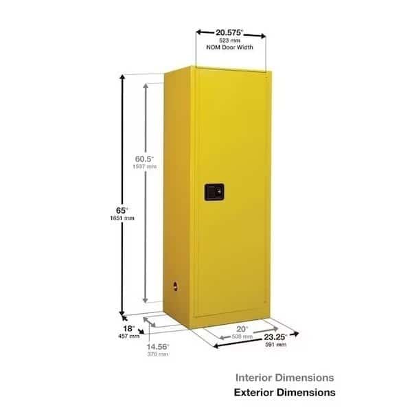 24 gal, 3 Shelves, 18-Gauge Steel, 23.25 in W x 65 in H x Beige