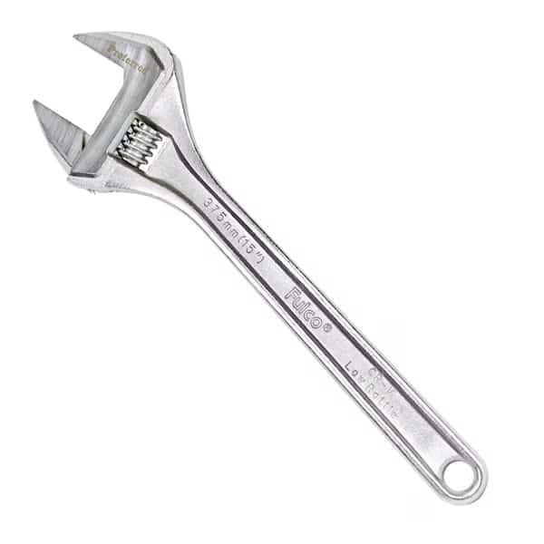 15" Standard Adjustable Wrench, Chrome Finish