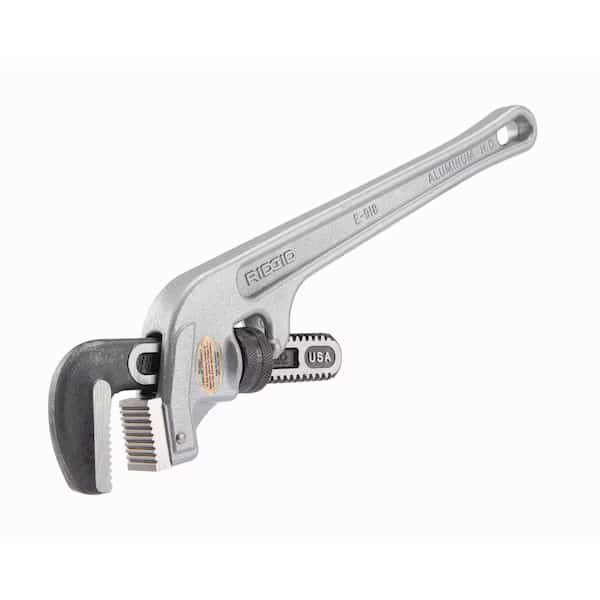 18 in L 2 1/2 in Cap. Aluminum End Pipe Wrench, RIDGID, Mfr# E-918