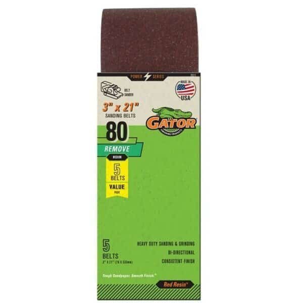 7011 Sanding Belt, 3 in W, 21 in L, 80 Grit, Medium, Aluminum Oxide Abrasive
