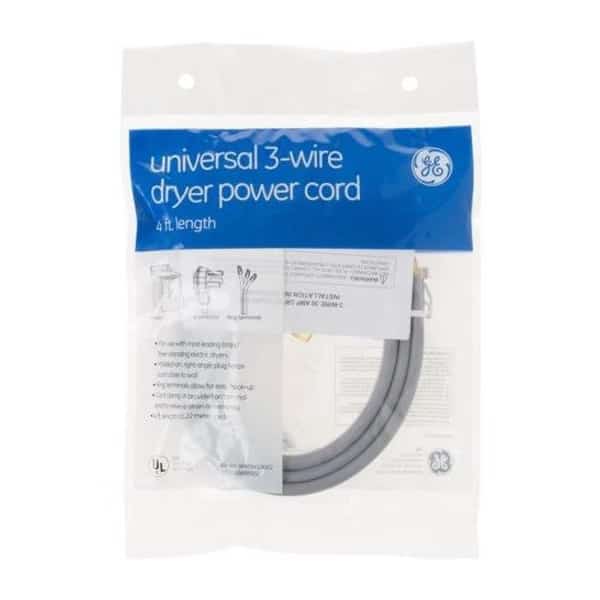 Three Wire Dryer Cord, 4 ft., 30A