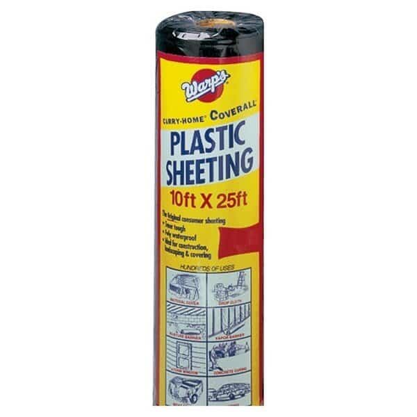 Poly Film, 25 ft L, 10 ft W, Black