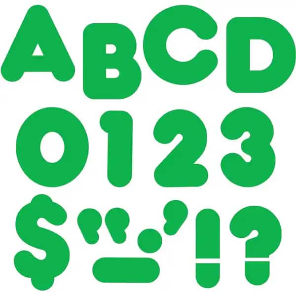 Green 4 Casual Uppercase Ready Letters, PK6