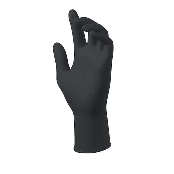 Megaman, Disposable Gloves, 8.5 mil Palm, Nitrile, Powder-Free, L, 50 PK, Black