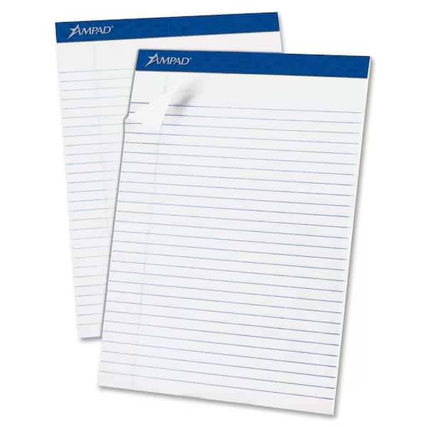 Esselte  Recycled Legal Pad, 8-1/2" x 11-3/4", Wide Ruled, White, 50 Sheet/Pad, 12 Pads/Pack