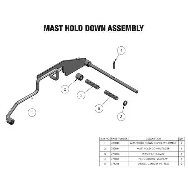 MAST HOLD DOWN WELDMENT