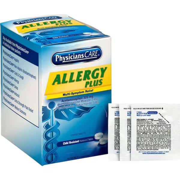 PhysiciansCare Allergy Antihistamine  Medication, 50 Doses of Two Tablets