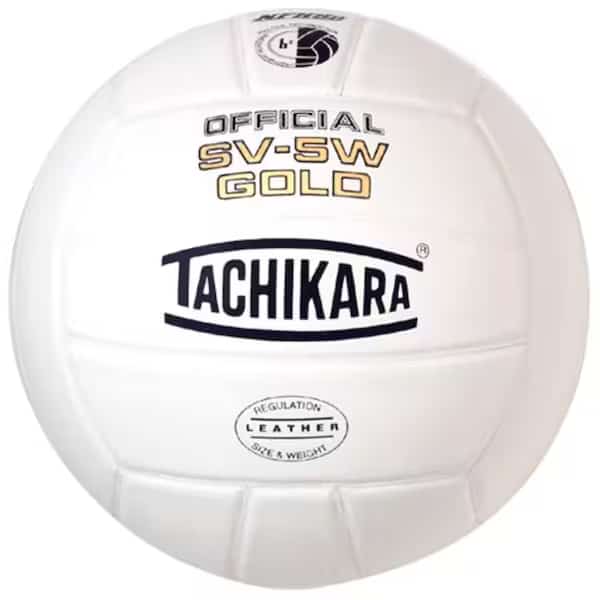 Tachikara SV5W-GOLD.NFHS Gold Competition Premium Leather Volleyball - White