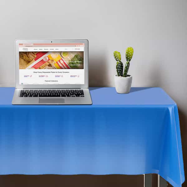 54 x 108 Navy Rectangular Disposable Plastic Tablecloths 96 Tablecloths, 96PK