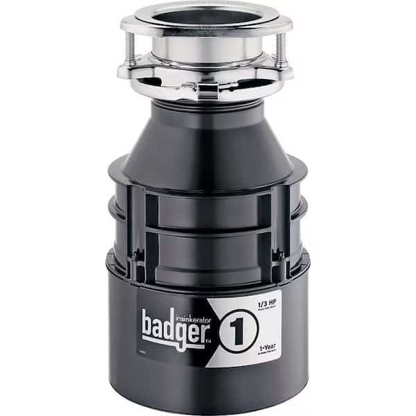 Badger 1 Series 76039H Garbage Disposal, 26 oz Grinding Chamber, 1/3 hp Motor, 120 V, Steel