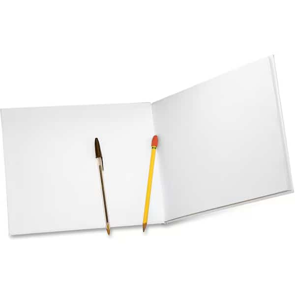Big Hardcover Blank Book, 11" x 8.5" Landscape, White, PK6