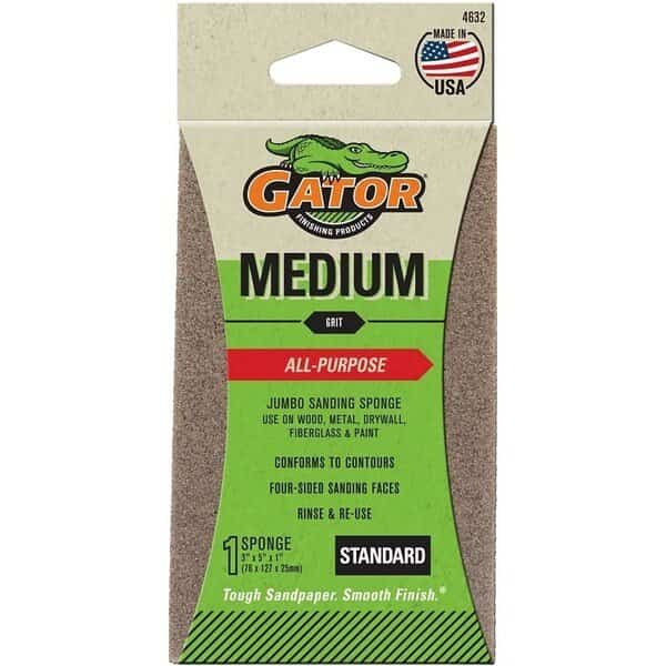 4632 Sanding Sponge, 5 in L, 3 in W, Medium, Aluminum Oxide Abrasive